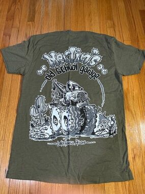 Merlin’s Old School Garage MOSG Tee Small Green Truck Graphic